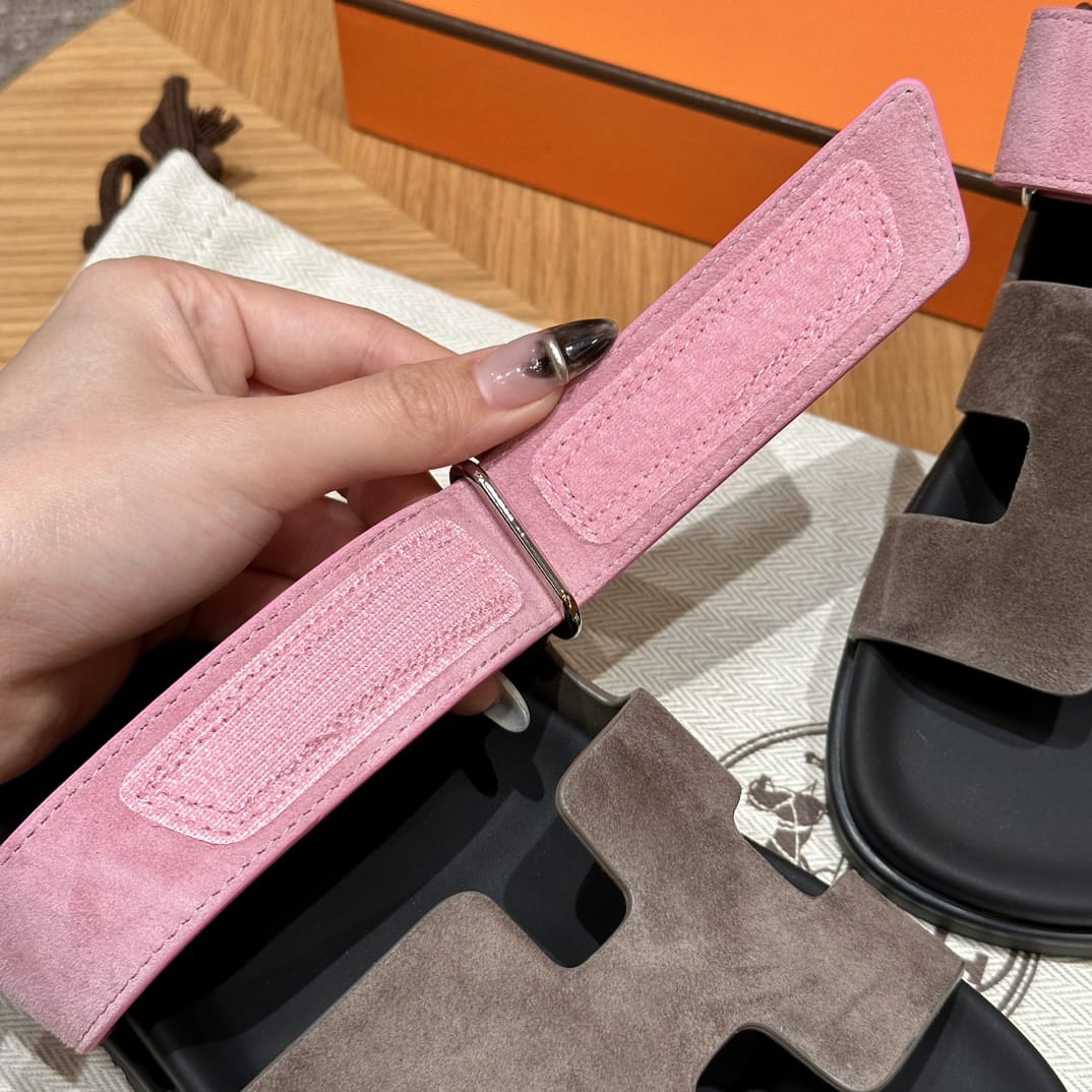 Sandales Chypre Hermès Marron & Rose