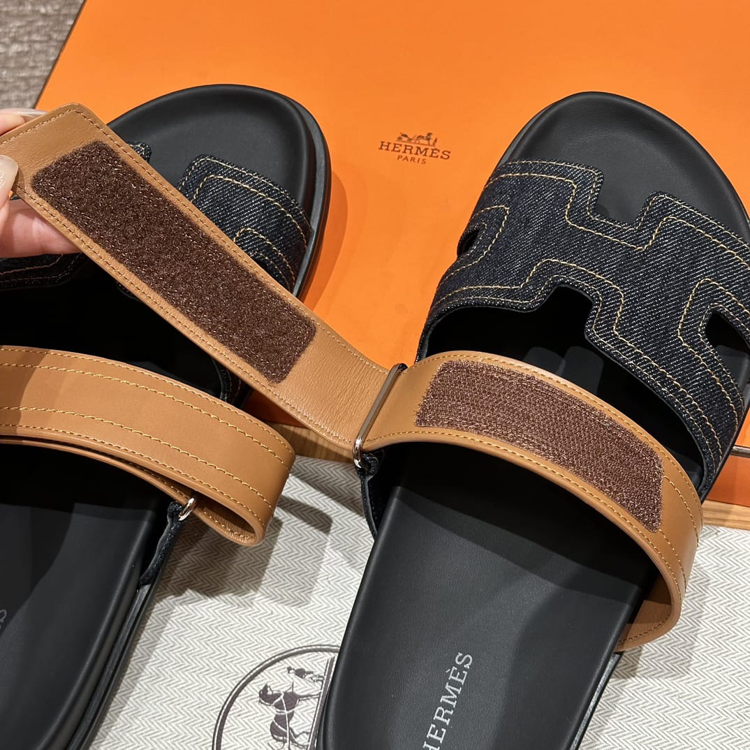 Sandales Chypre Hermès Jean & Camel