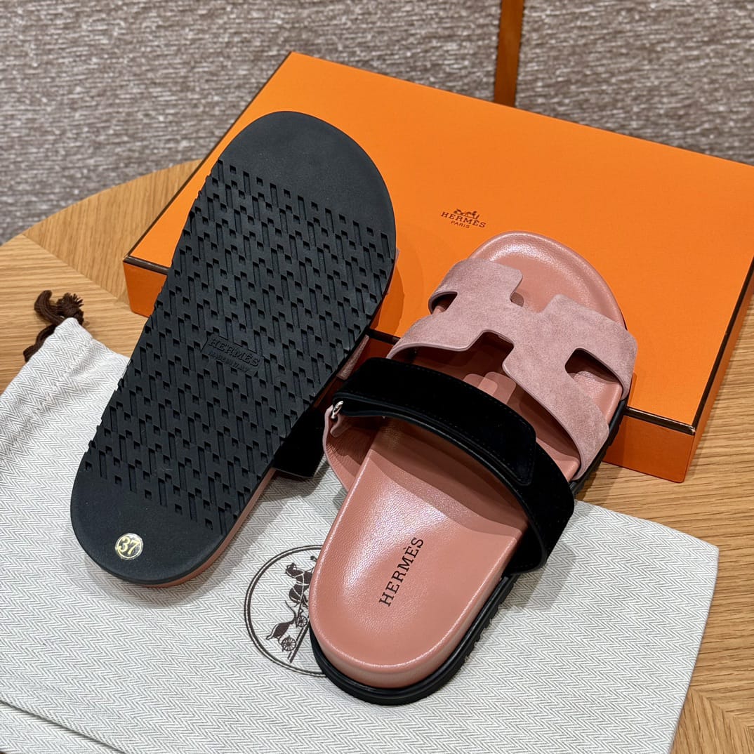Sandales Chypre Hermès Rose & Noir