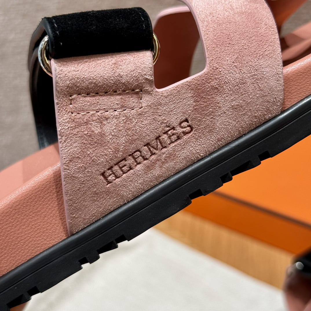 Sandales Chypre Hermès Rose & Noir