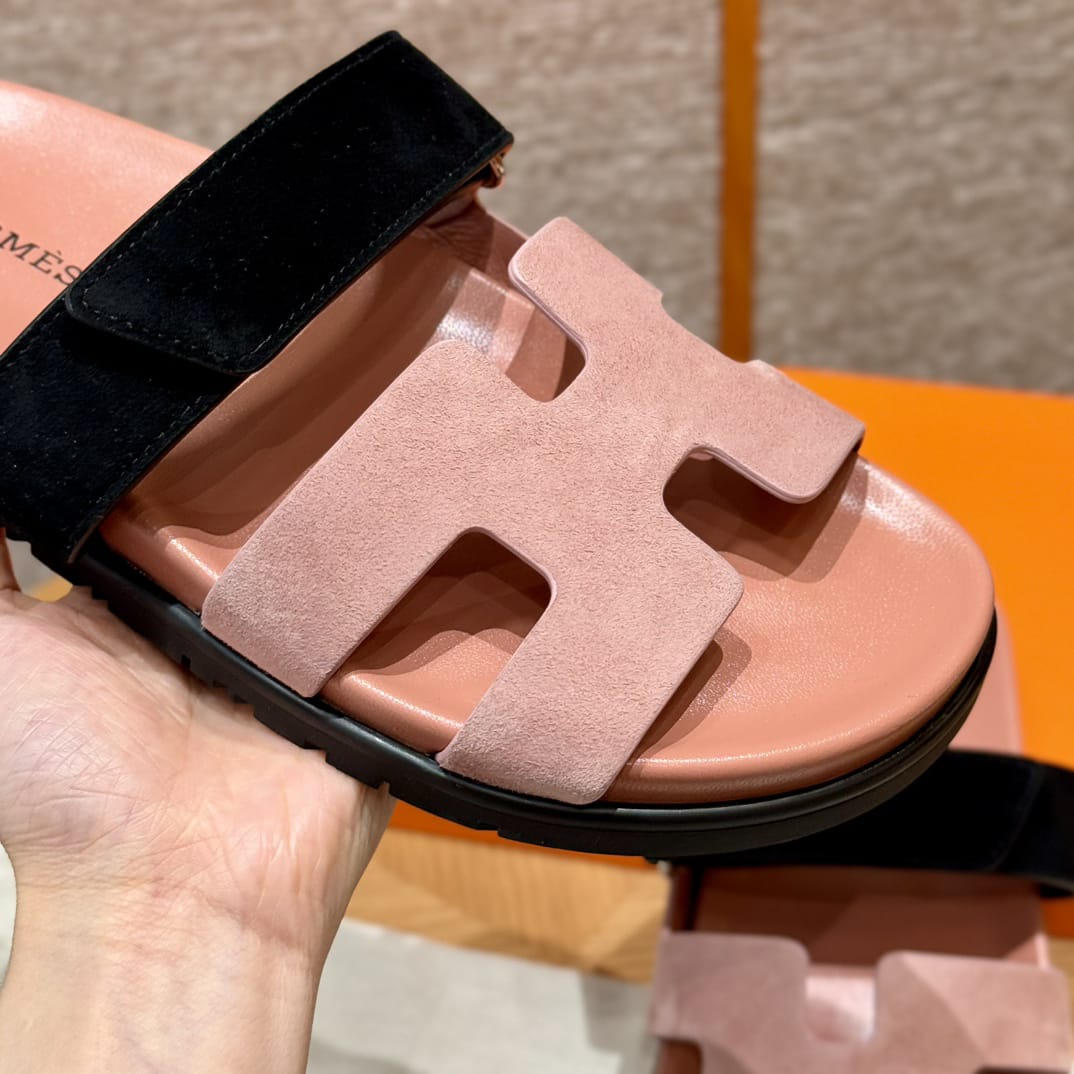 Sandales Chypre Hermès Rose & Noir