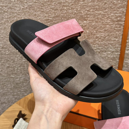 Sandales Chypre Hermès Marron & Rose