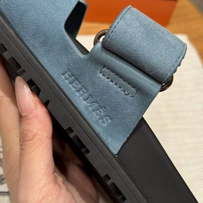 Sandales Chypre Hermès Bleu