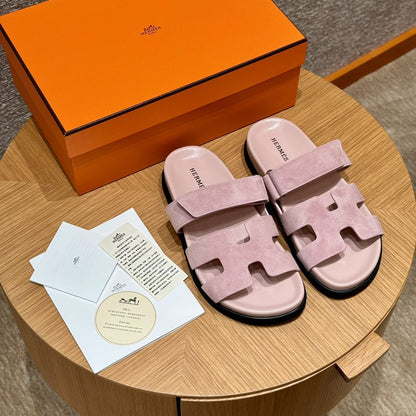 Sandales Chypre Hermès Rose Daim