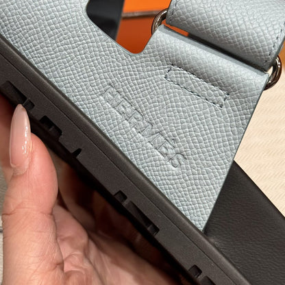 Sandales Chypre Hermès Bleu ciel